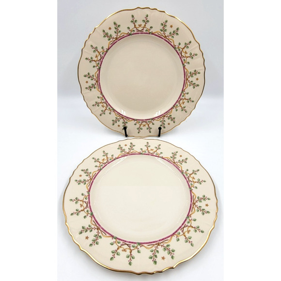Syracuse Pendleton Federal Shape 10" Dinner Plates Gold Trim 1949-1966 Set of 2 - Picture 3 of 9